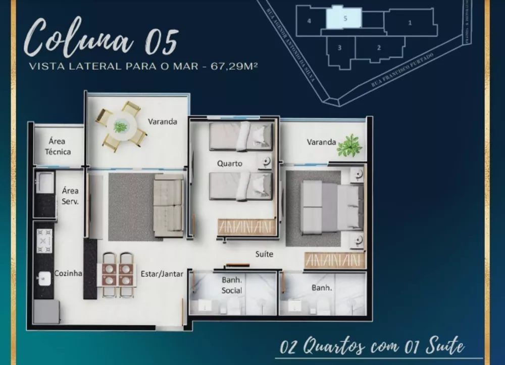 Apartamento à venda com 2 quartos, 67m² - Foto 2