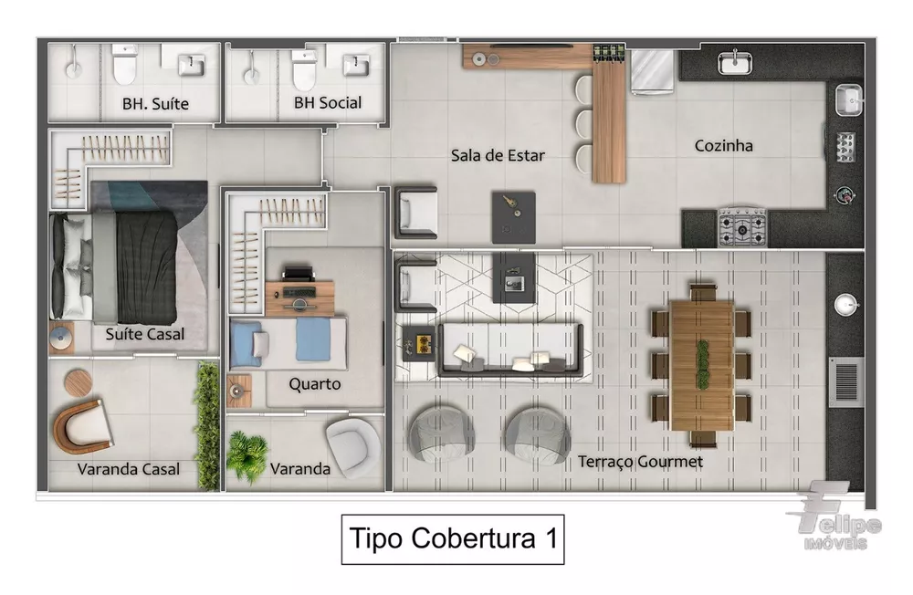 Apartamento à venda com 2 quartos, 65m² - Foto 3