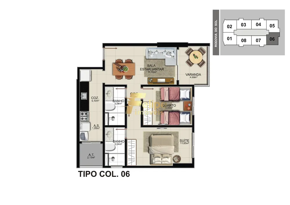Apartamento, 2 quartos, 59 m² - Foto 4
