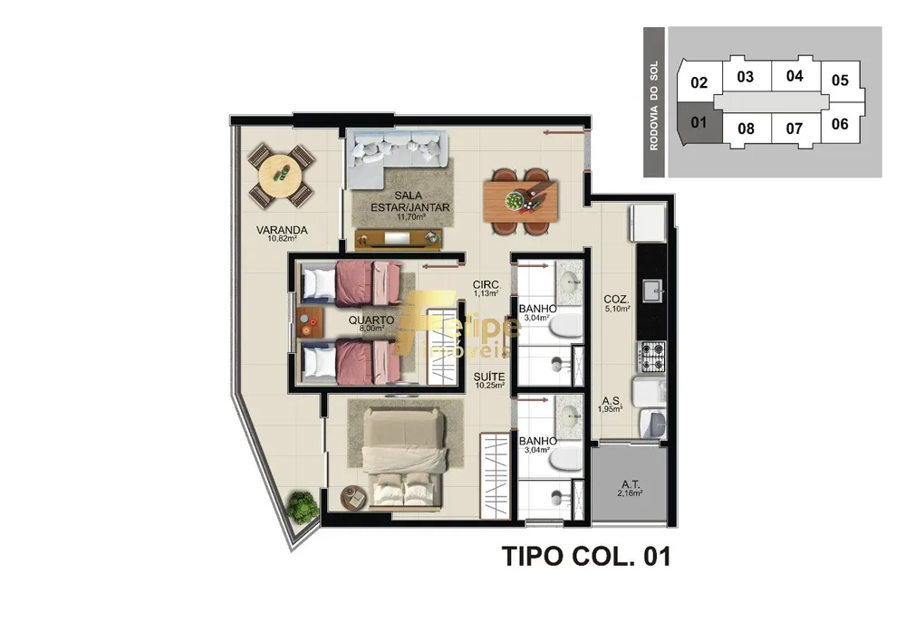 Apartamento, 2 quartos, 59 m² - Foto 3