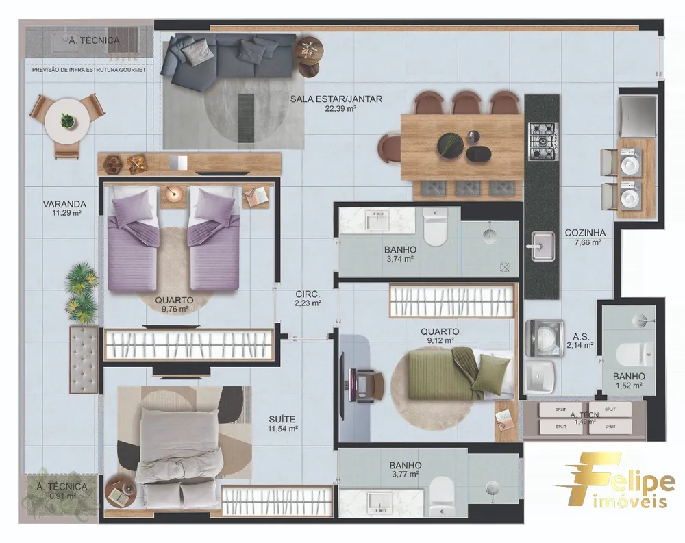 Apartamento, 3 quartos, 89 m² - Foto 10
