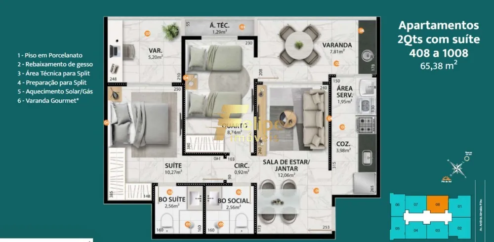 Apartamento, 2 quartos, 65 m² - Foto 2