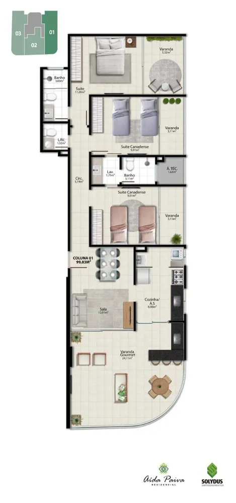 Apartamento, 3 quartos, 99 m² - Foto 8