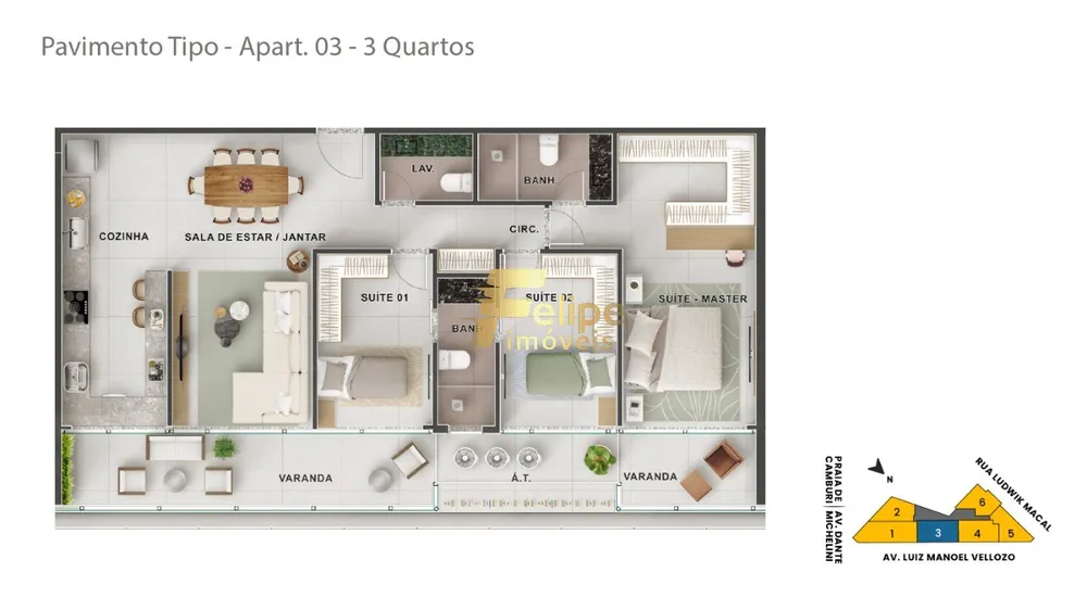 Apartamento, 3 quartos, 101 m² - Foto 3