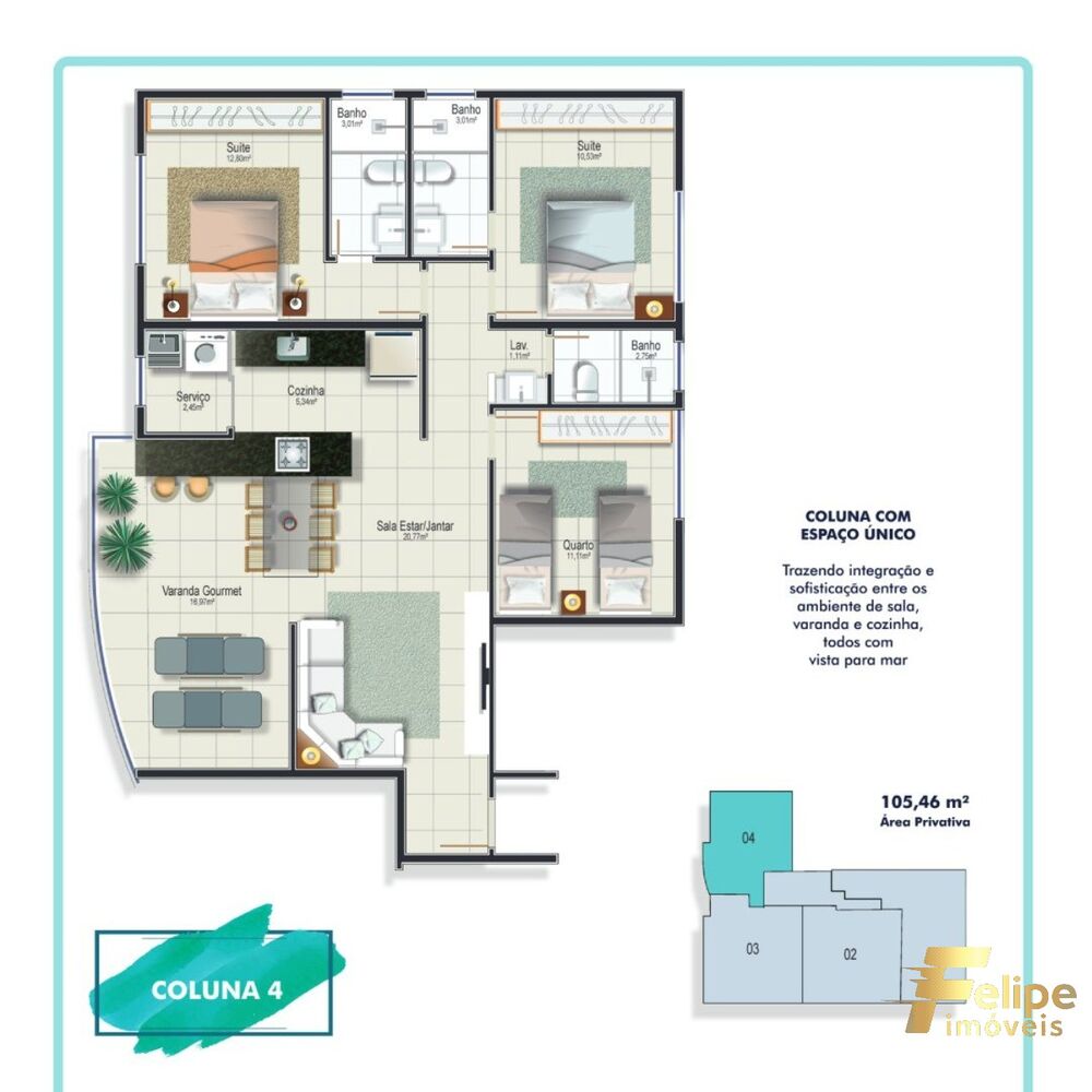 Apartamento à venda com 3 quartos, 125m² - Foto 8