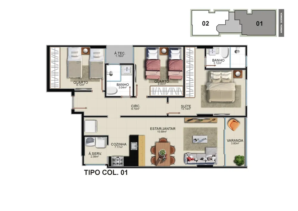 Apartamento, 2 quartos, 67 m² - Foto 9