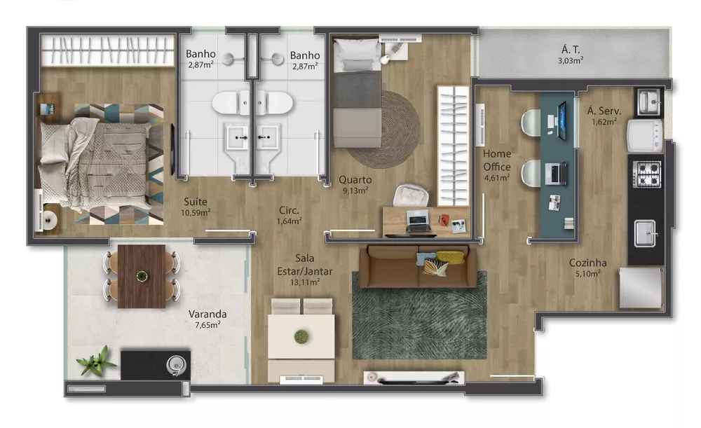 Apartamento à venda com 3 quartos, 103m² - Foto 4