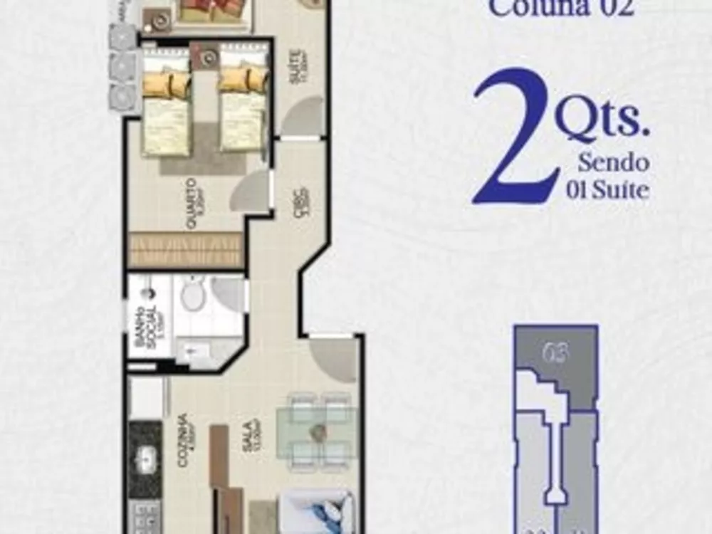 Apartamento à venda com 2 quartos, 55m² - Foto 6