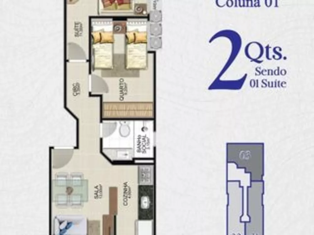 Apartamento à venda com 2 quartos, 55m² - Foto 7