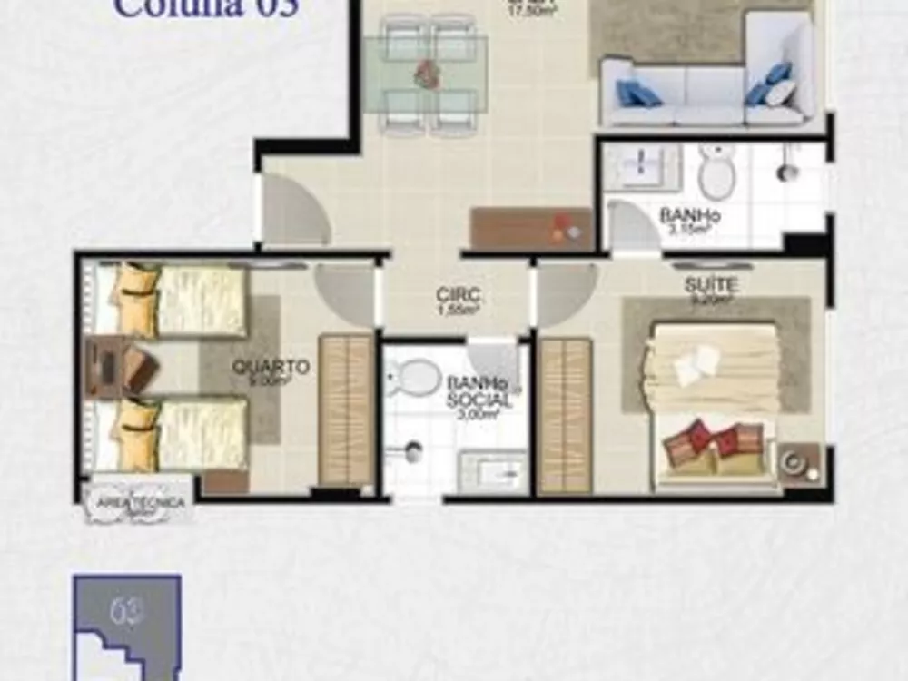 Apartamento à venda com 2 quartos, 55m² - Foto 5