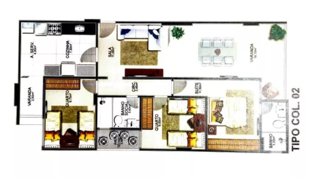 Apartamento à venda com 3 quartos, 92m² - Foto 2