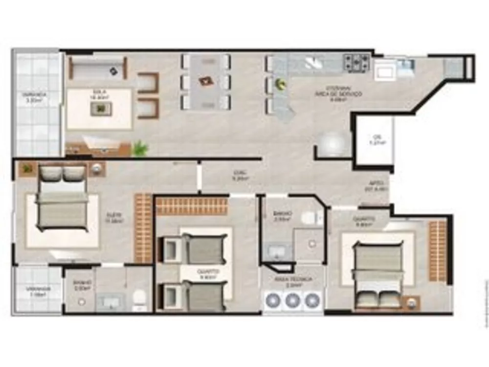 Apartamento à venda com 3 quartos, 102m² - Foto 2