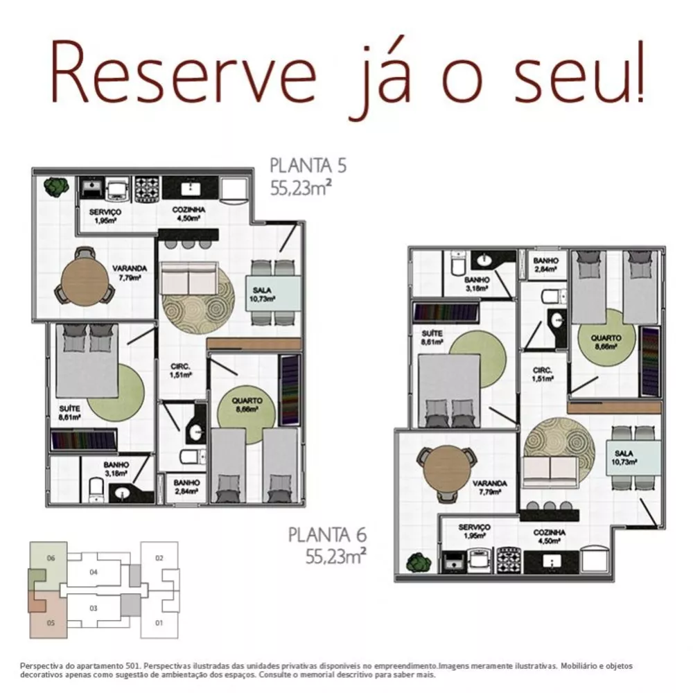 Apartamento à venda com 2 quartos, 55m² - Foto 3