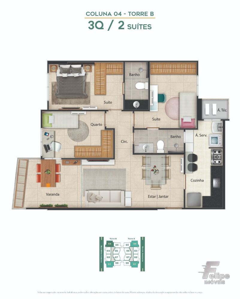 Apartamento, 3 quartos, 76 m² - Foto 2