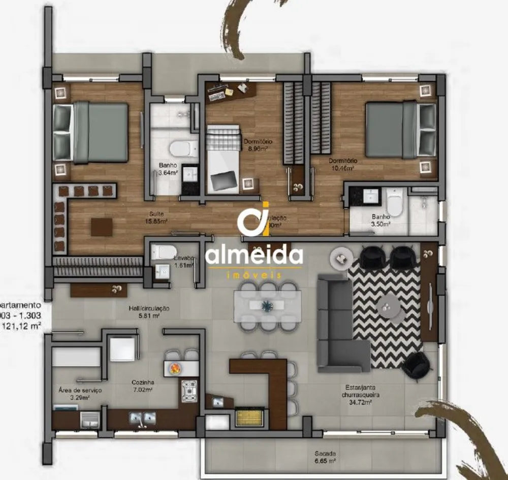 Apartamento, 3 quartos, 121 m² - Foto 4