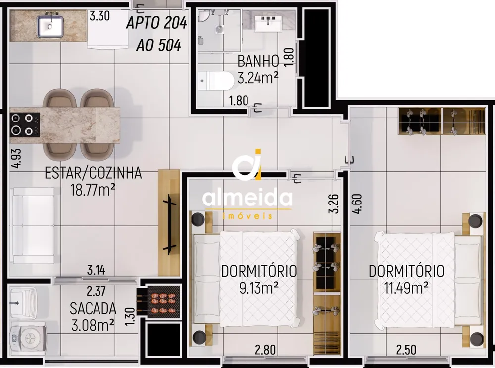 Apartamento, 2 quartos, 54 m² - Foto 4