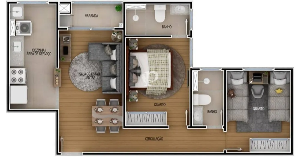 Apartamento, 2 quartos, 54 m² - Foto 3