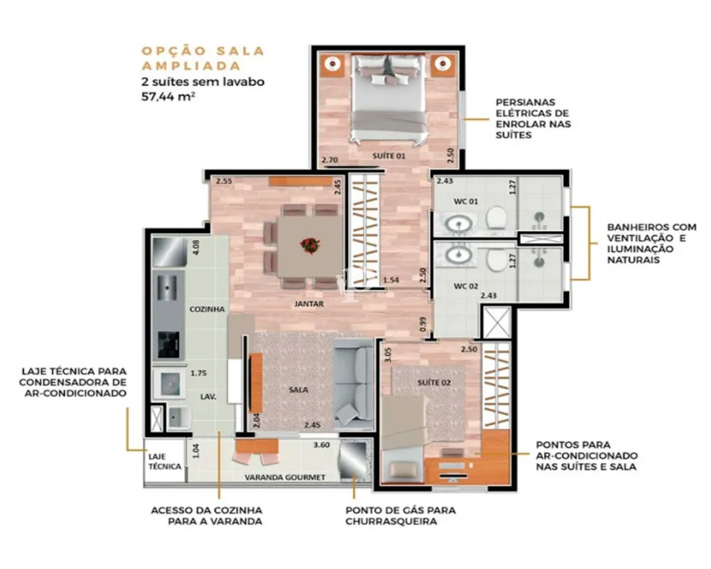 Apartamento, 2 quartos, 57 m² - Foto 15