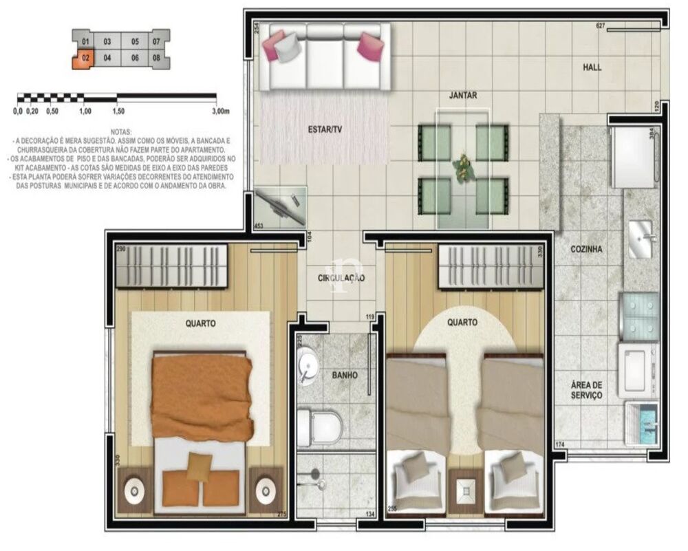 Apartamento, 2 quartos, 45 m² - Foto 2