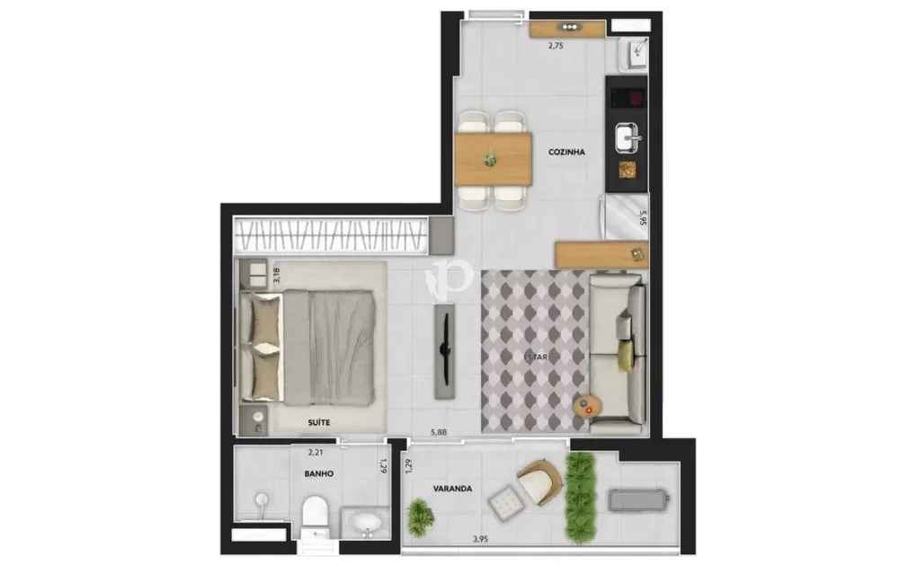 Apartamento, 1 quarto, 41 m² - Foto 3