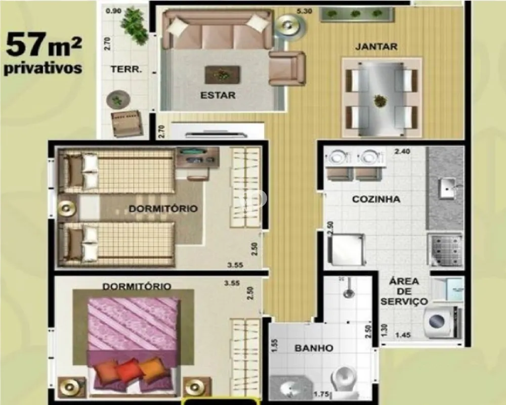 Apartamento, 2 quartos, 57 m² - Foto 9