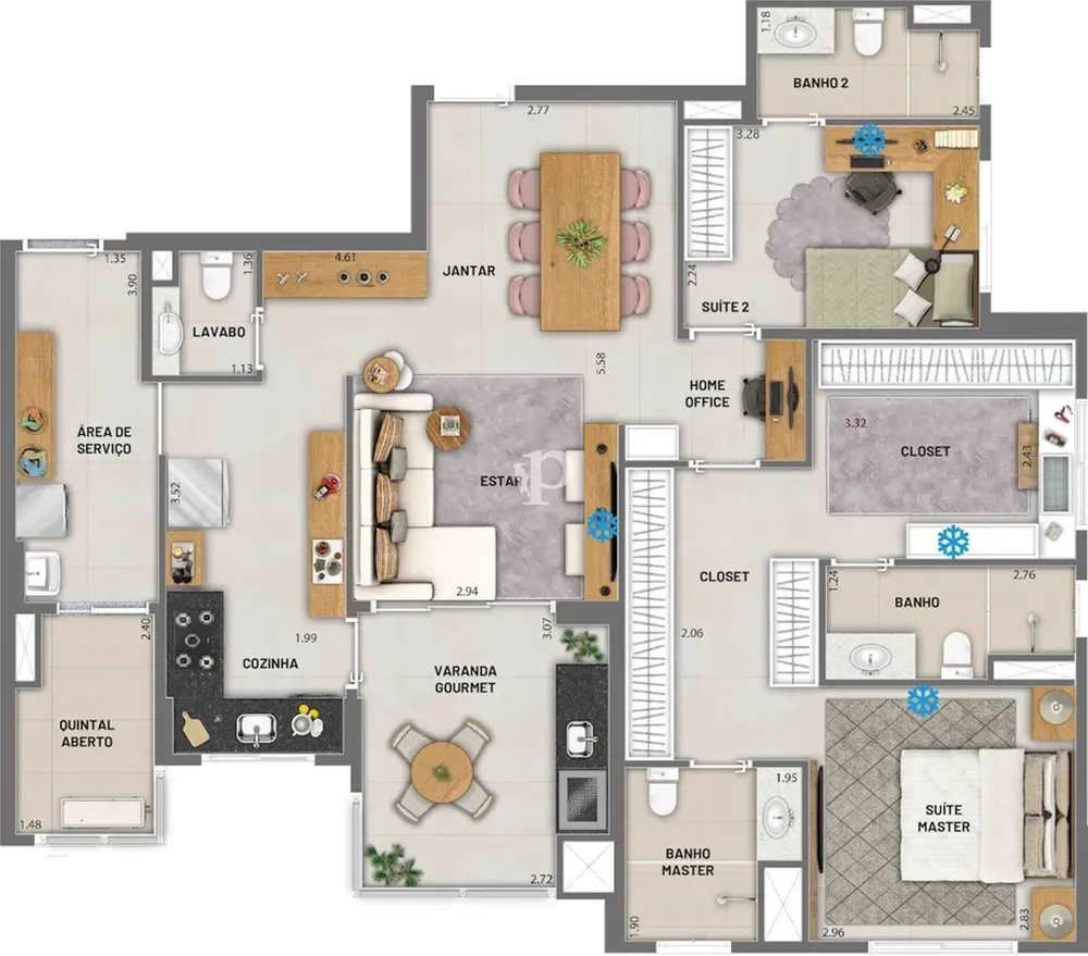 Apartamento, 2 quartos, 105 m² - Foto 2
