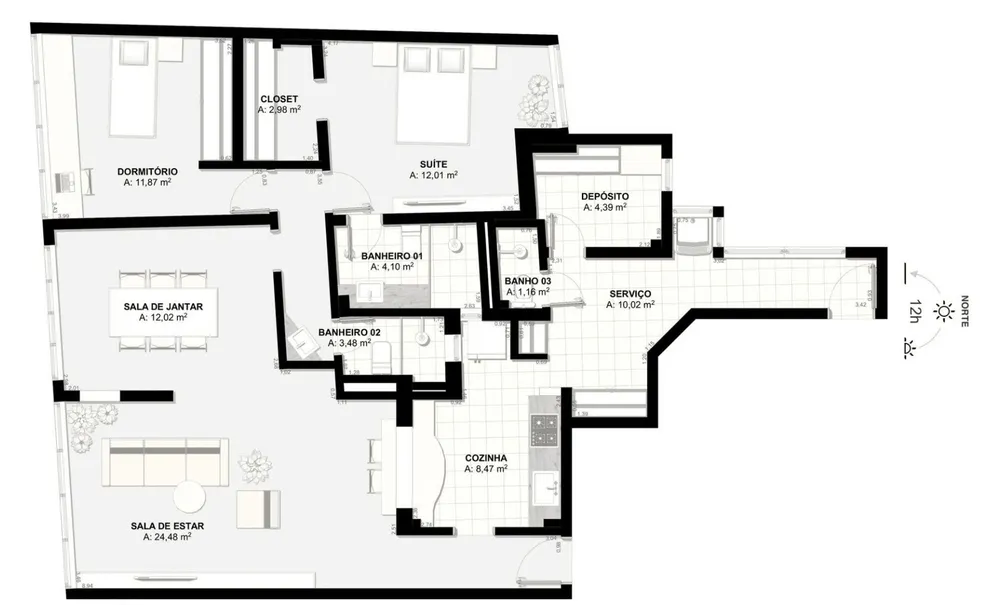 Apartamento, 3 quartos, 105 m² - Foto 73