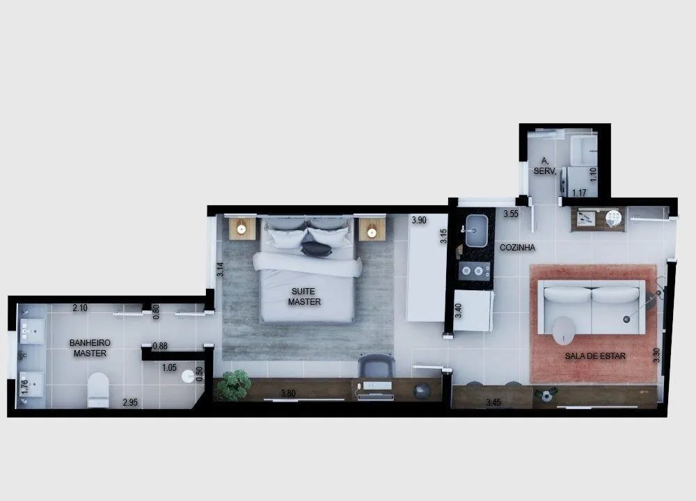 Apartamento, 1 quarto, 45 m² - Foto 15