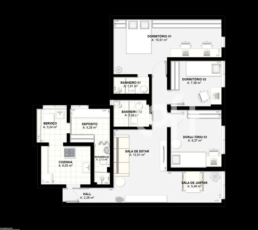 Apartamento, 3 quartos, 88 m² - Foto 24