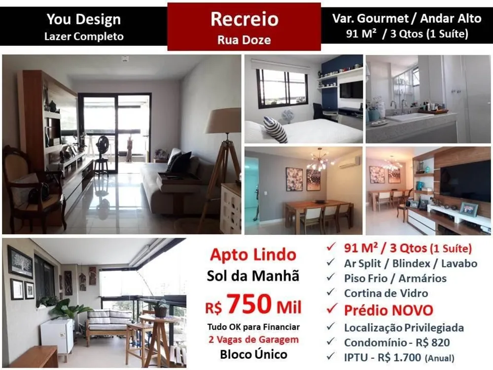 Apartamento, 3 quartos, 91 m² - Foto 1