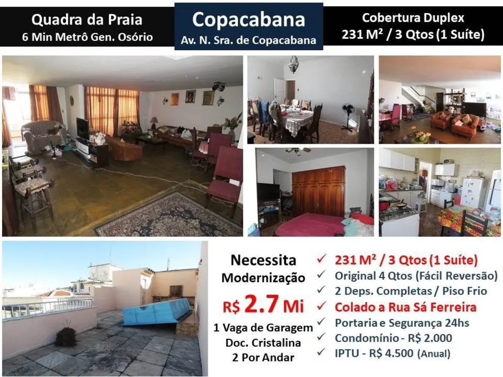 Cobertura, 3 quartos, 231 m² - Foto 1