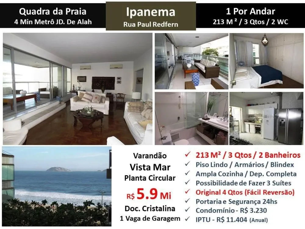 Apartamento, 3 quartos, 213 m² - Foto 1