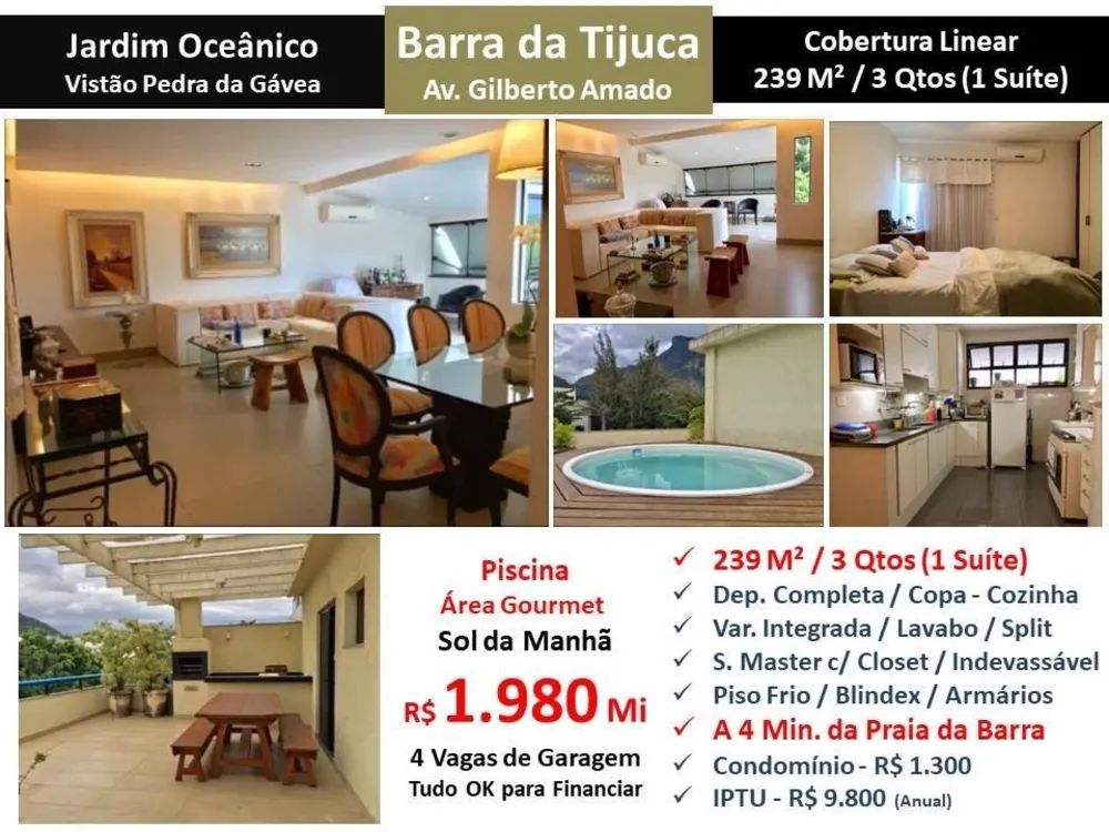 Cobertura, 3 quartos, 239 m² - Foto 1