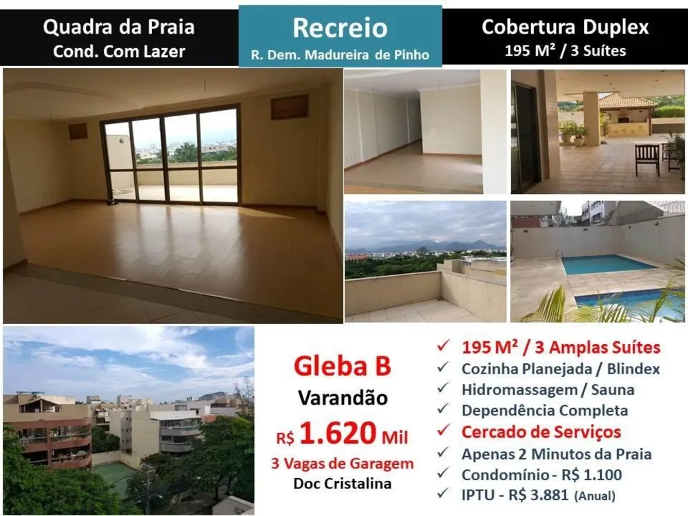 Cobertura, 3 quartos, 195 m² - Foto 1