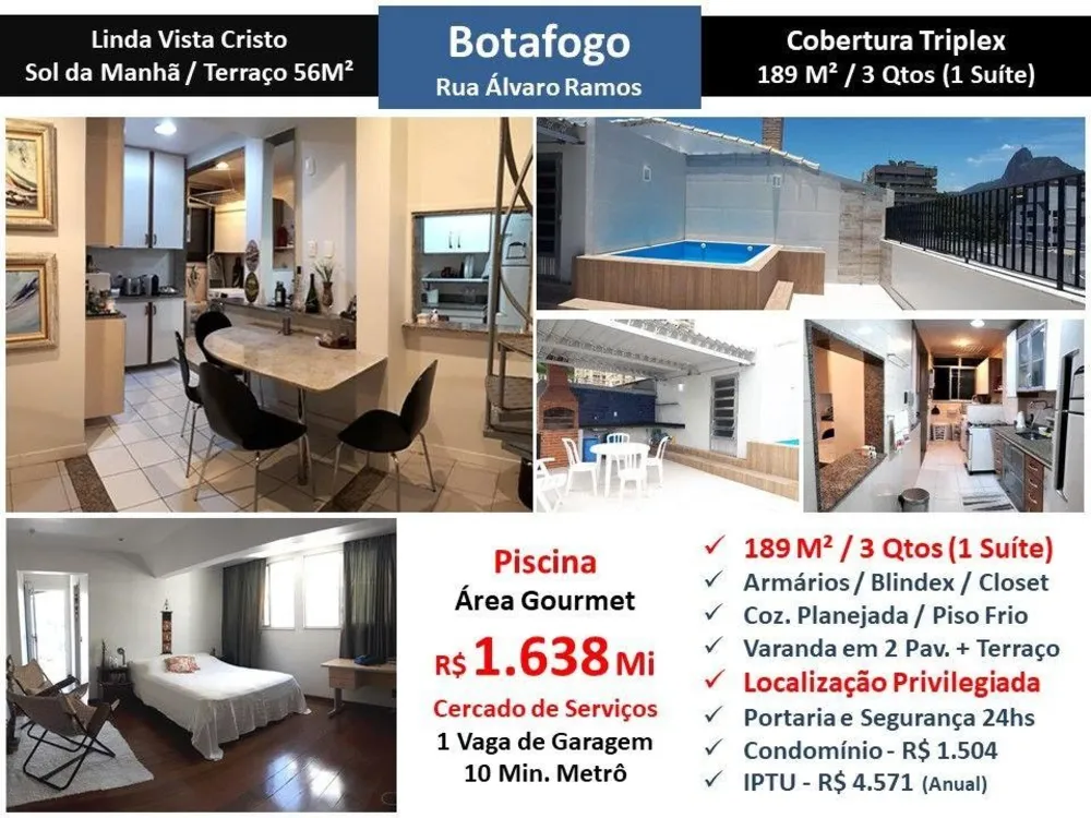 Cobertura, 3 quartos, 189 m² - Foto 1