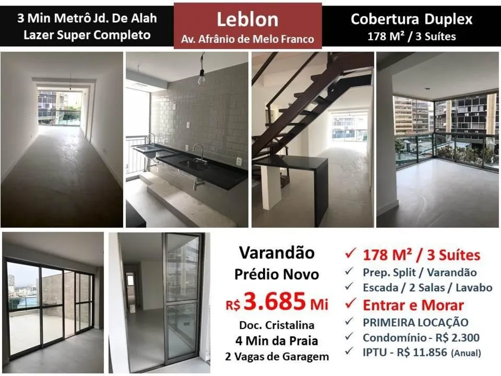Cobertura, 3 quartos, 178 m² - Foto 1