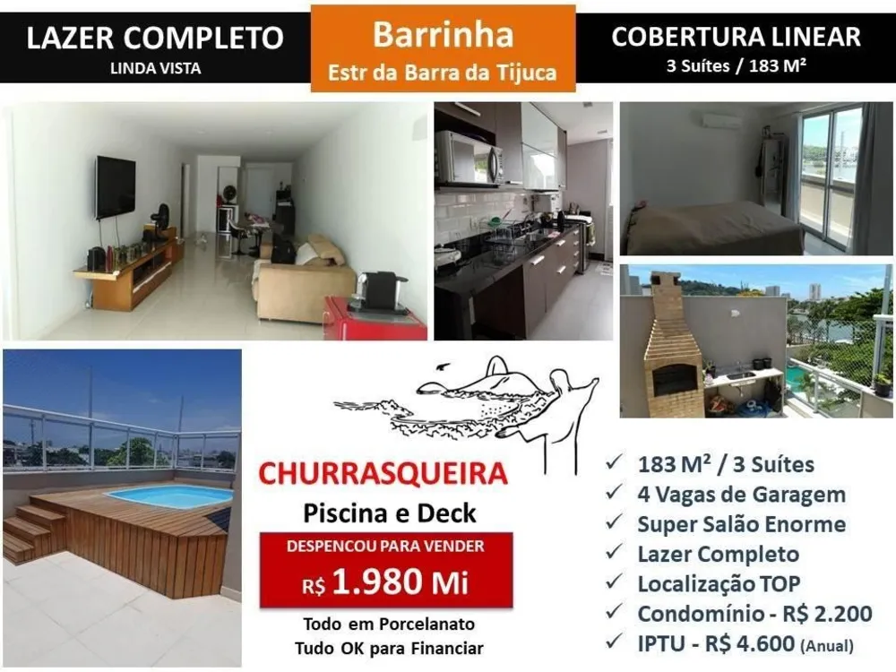 Cobertura, 3 quartos, 183 m² - Foto 1