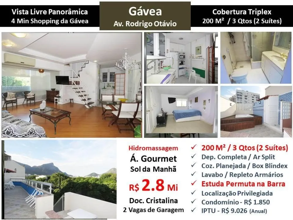 Cobertura, 3 quartos, 200 m² - Foto 1