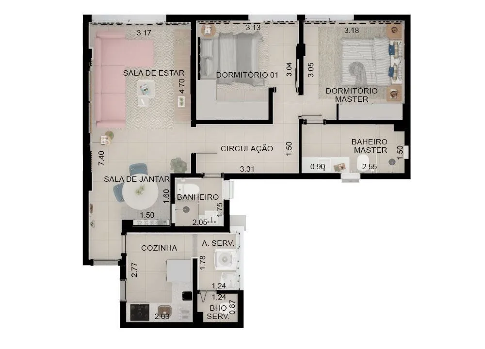 Apartamento, 2 quartos, 75 m² - Foto 9