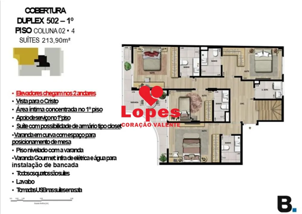 Cobertura, 3 quartos, 261 m² - Foto 39
