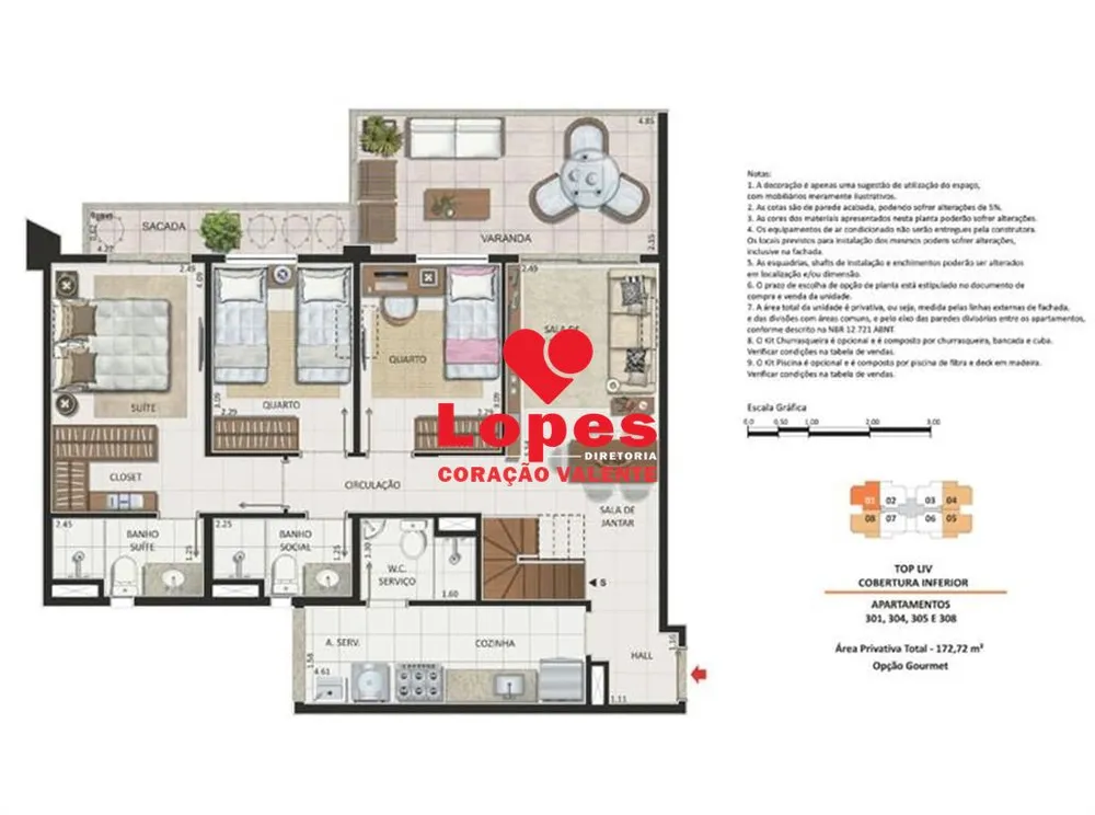 Cobertura, 4 quartos, 172 m² - Foto 18