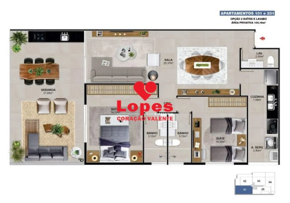 Cobertura, 3 quartos, 153 m² - Foto 9