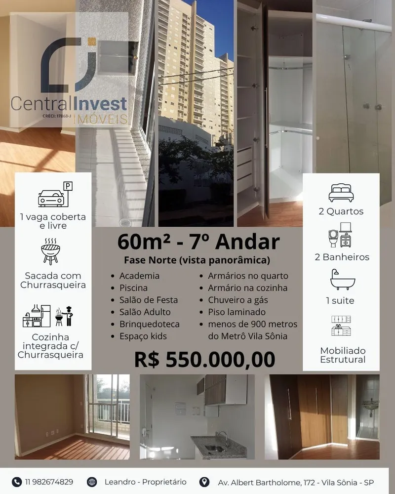 Apartamento, 2 quartos, 60 m² - Foto 2