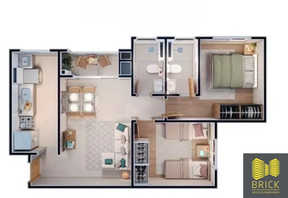Apartamento, 2 quartos, 53 m² - Foto 2