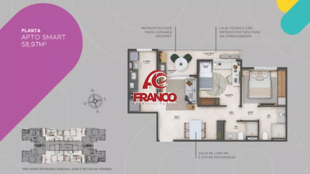 Apartamento à venda com 2 quartos, 58m² - Foto 8