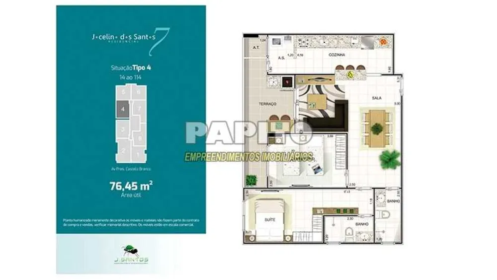 Apartamento, 2 quartos, 76 m² - Foto 3