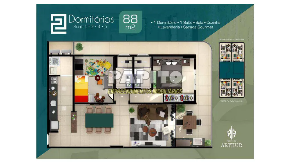 Apartamento, 2 quartos, 88 m² - Foto 2