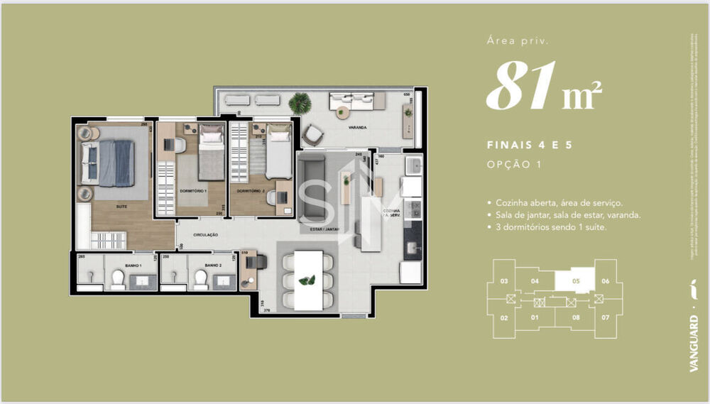 Apartamento à venda com 3 quartos, 81m² - Foto 3