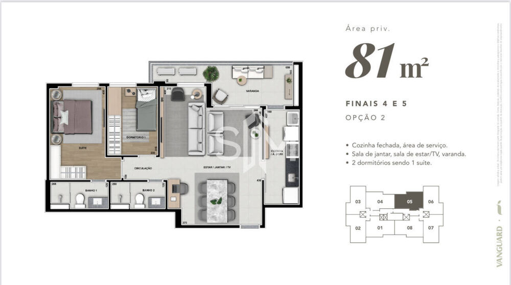 Apartamento à venda com 3 quartos, 81m² - Foto 4