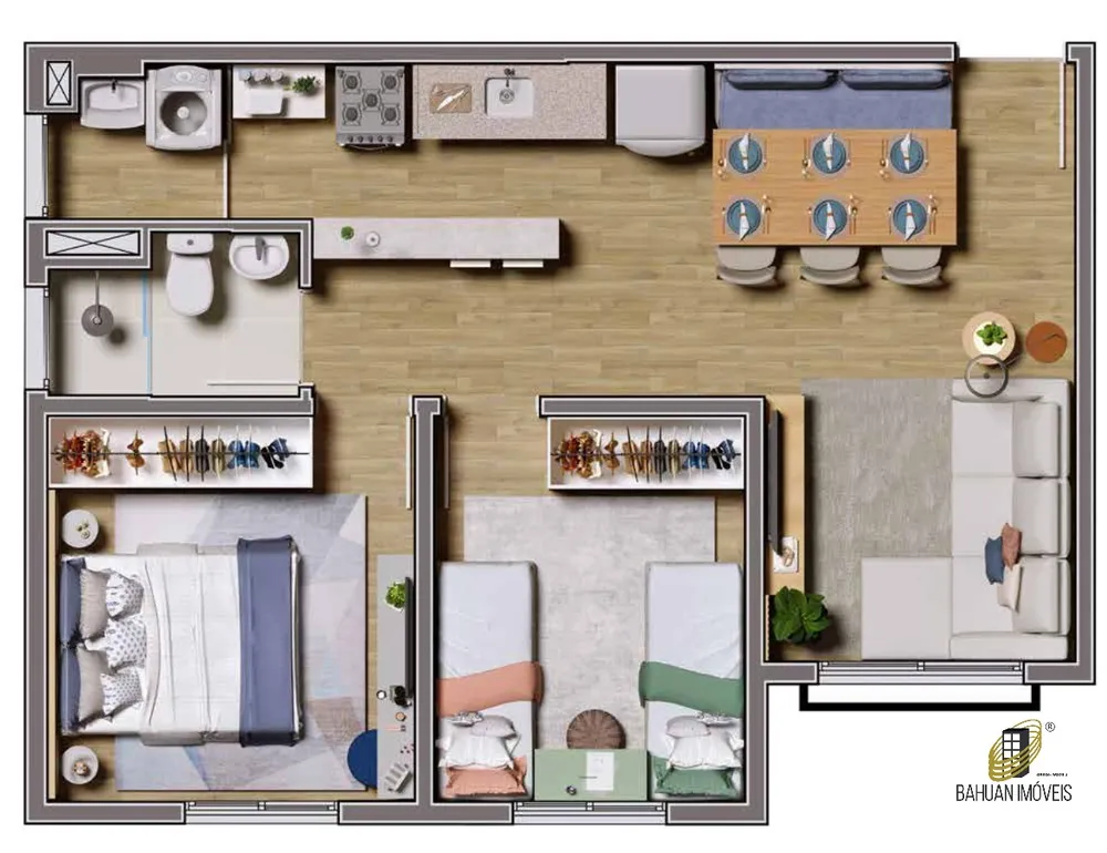 Apartamento, 2 quartos, 45 m² - Foto 3